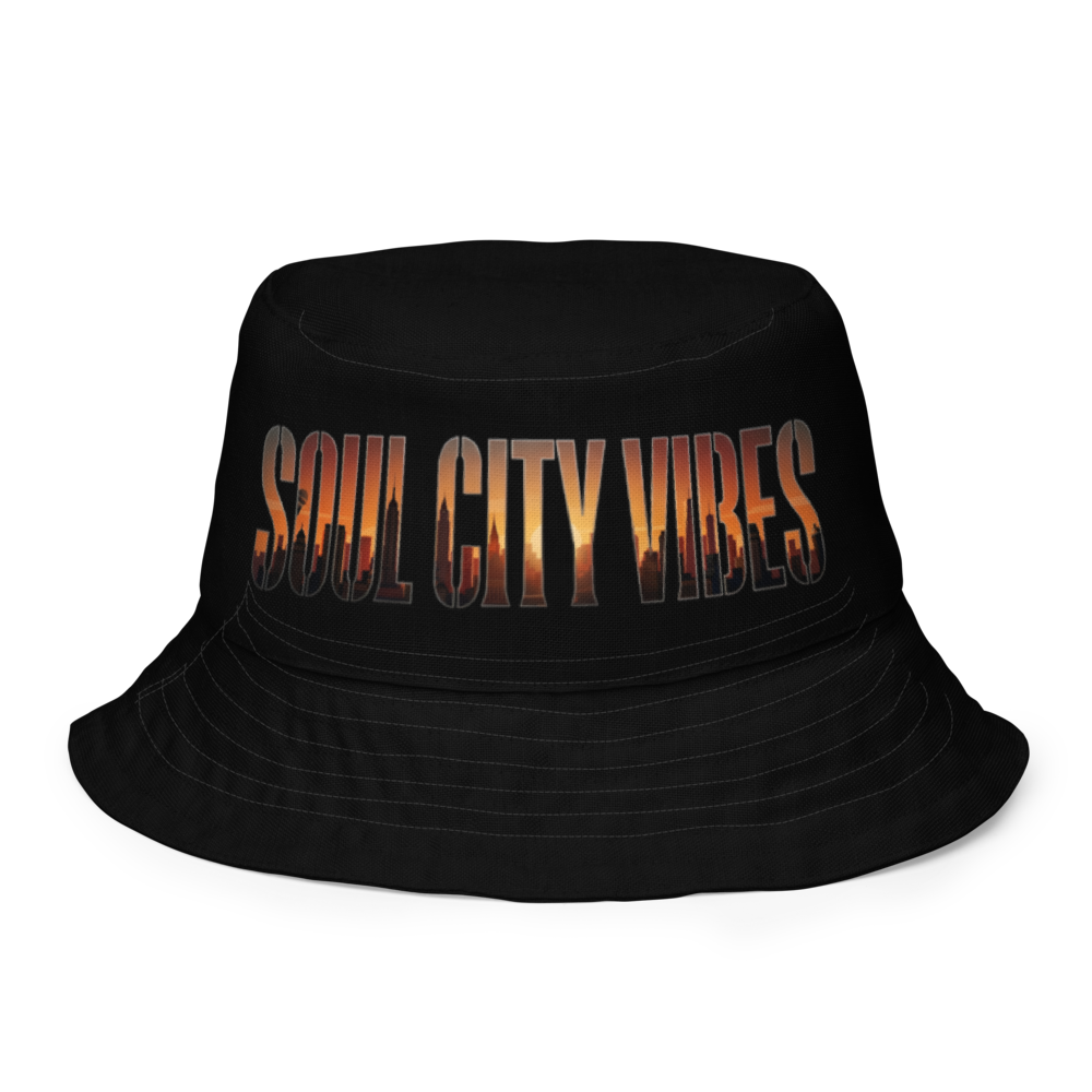 Soul City Vibes 90's Hip-Hop Reversible Bucket Hat — Logo Side